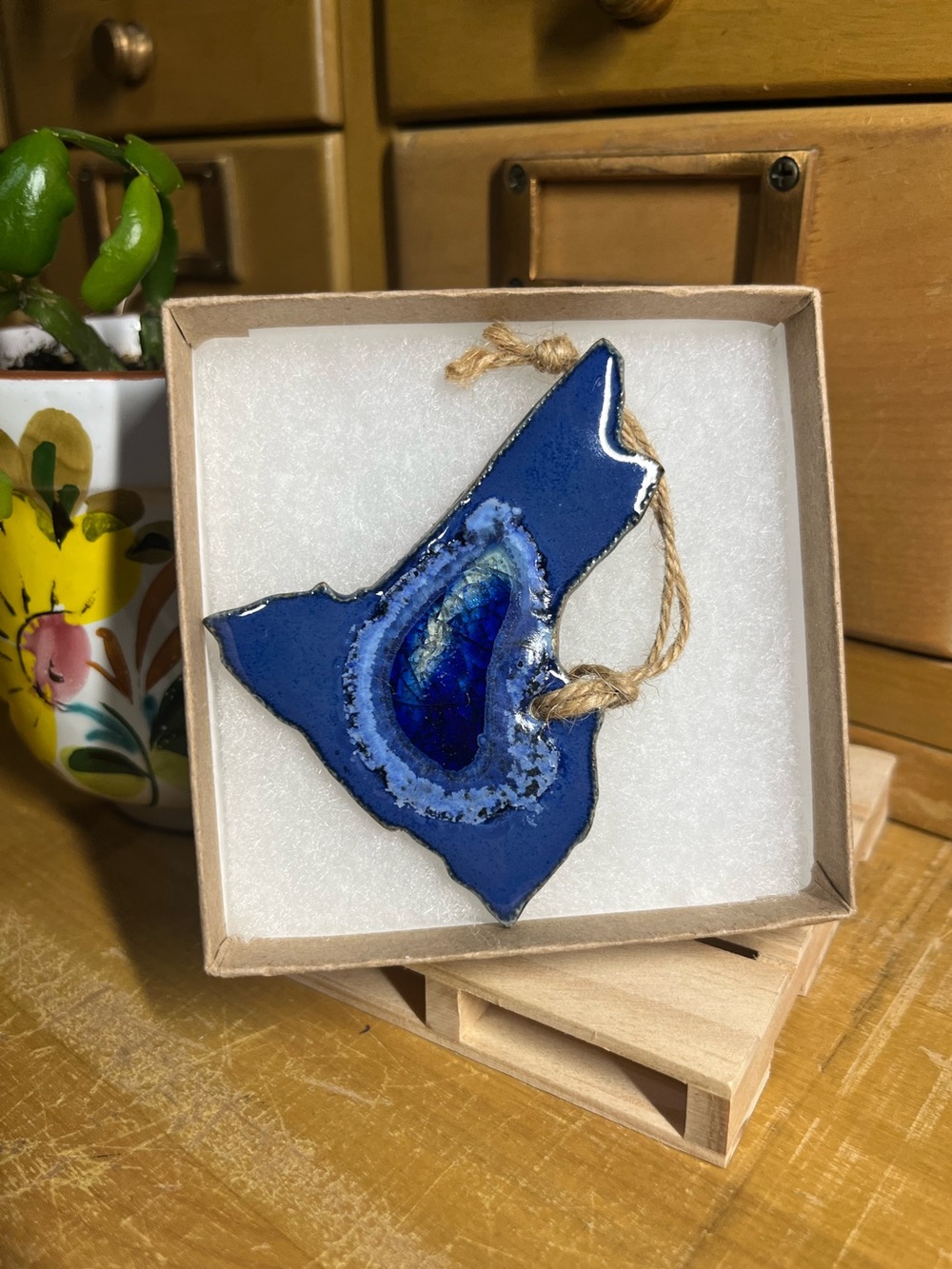 Uncommon Goods- Handmade New York Shaped Ornament with Twine Hanger